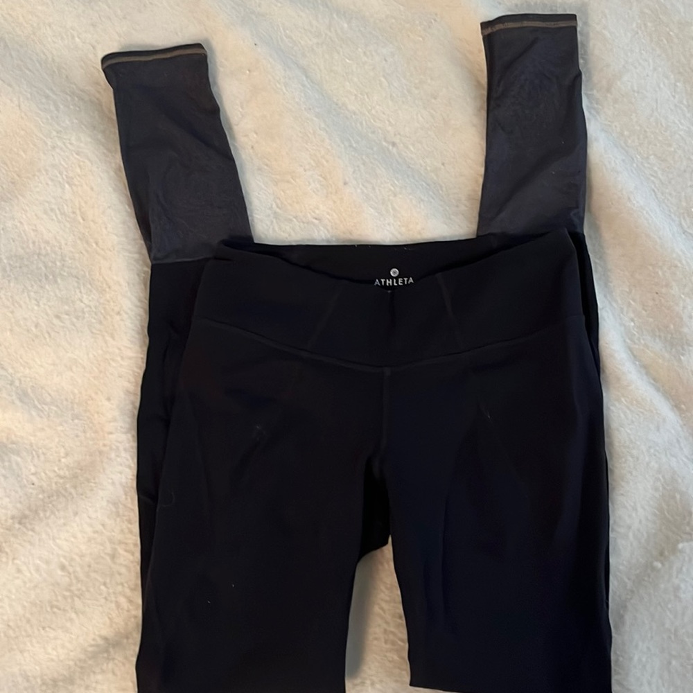 Black and grey Athleta barre leggings